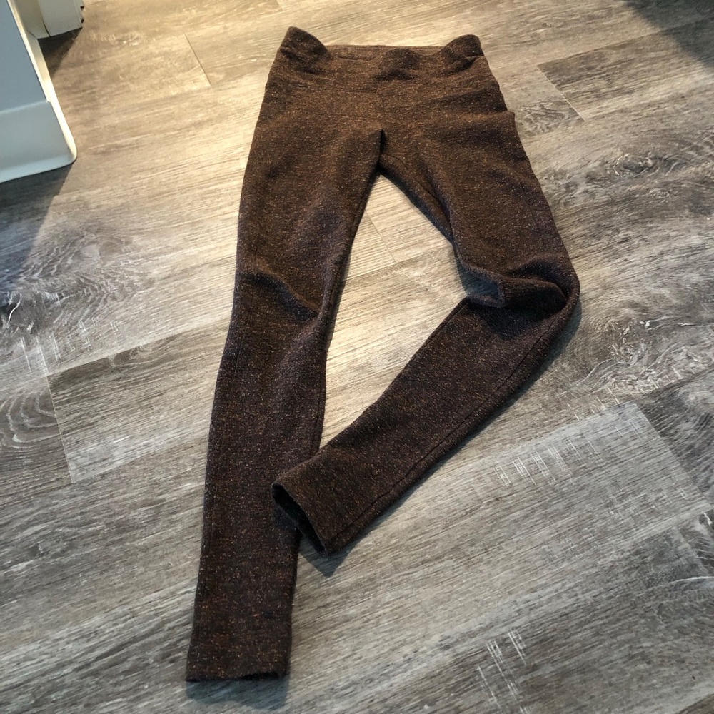 Brown Wool Blend Leggings - XS